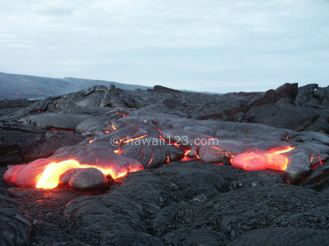 ハワイ島キラウエア火山の溶岩流