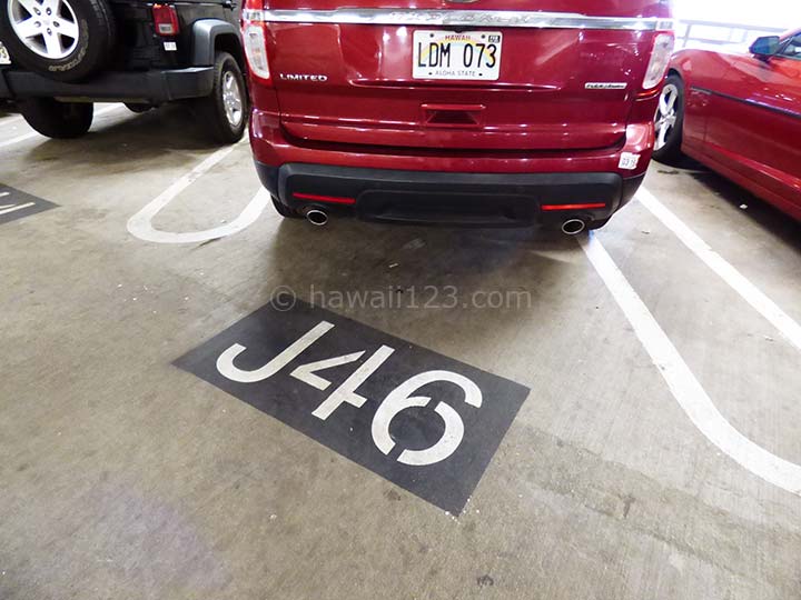 レンタカー駐車スペースの番号