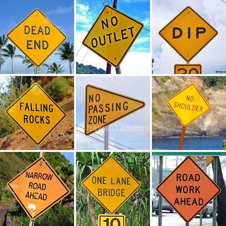 道路状況に関して注意喚起する標識