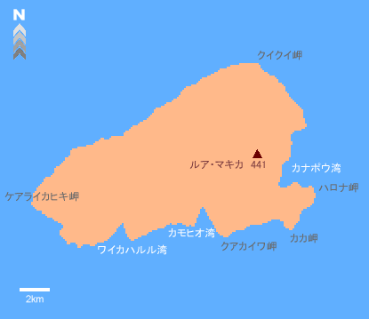 カホオラヴェ島の地図