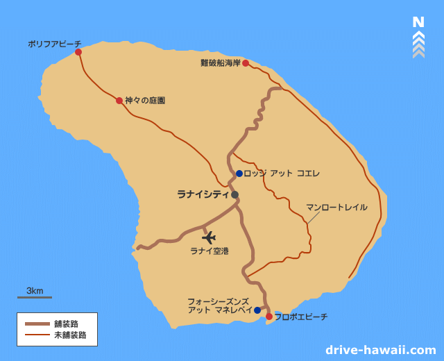 ラナイ島の地図