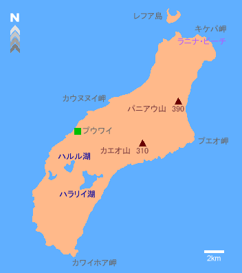 ニイハウ島の地図