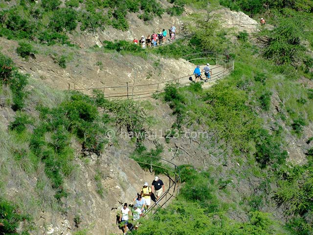 ダイヤモンドヘッドの登山道